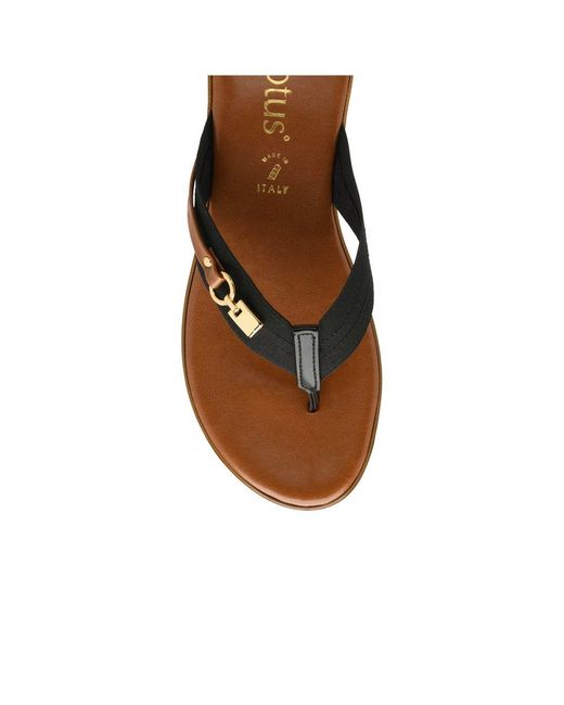 Lotus Brown Esino Toe Post Sandals
