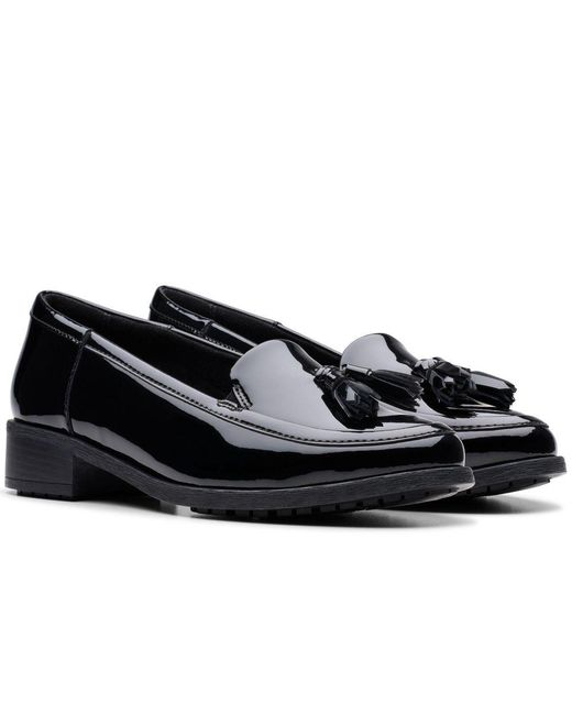 Clarks Black Havisham Edge Tassel Loafers