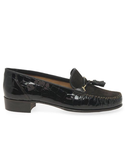 Charles Clinkard Black Raise Tassel Moccasins
