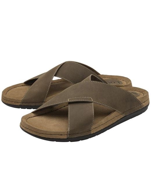 Lotus Brown Salcombe Mule Sandals for men
