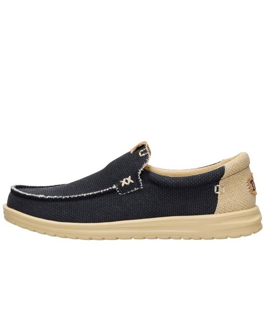 HeyDude Blue Mikka Braided Slip On Shoes for men