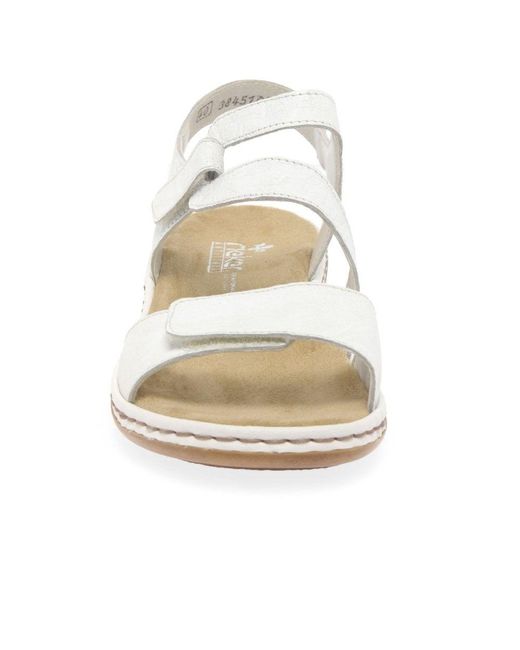 Rieker White Sphere Riptape Sandals
