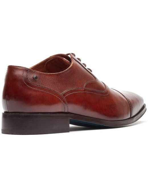 Base London Red Portico Toe Cap Oxford Shoes for men