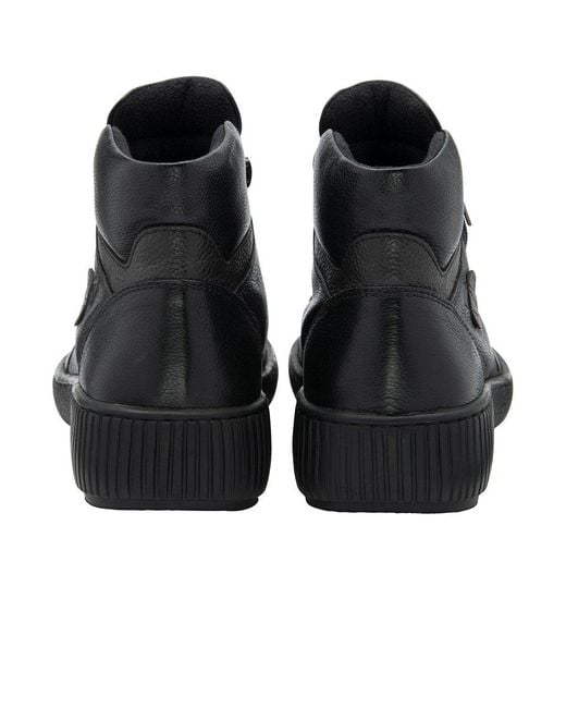 Lotus Black Atlanta Ankle Boots