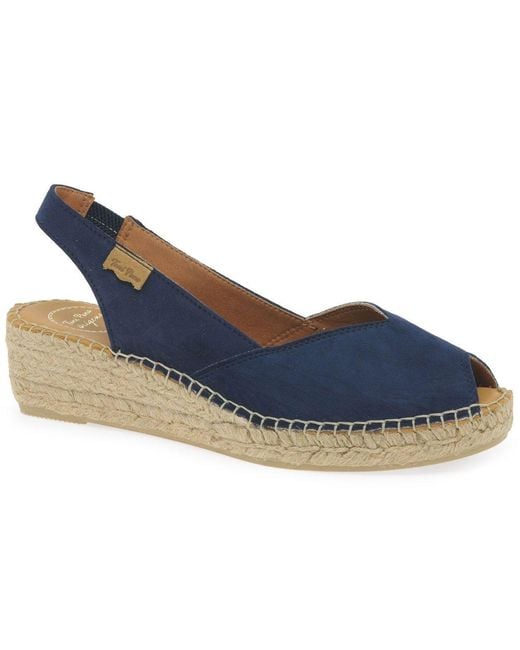 Toni Pons Blue Bernia Wedge Heel Espadrille Sandals