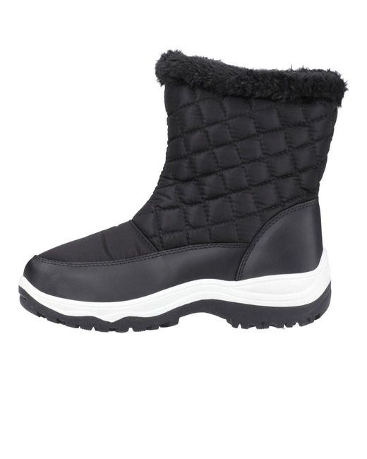 Cotswold Black Faux Fur-Lined Winter Boots