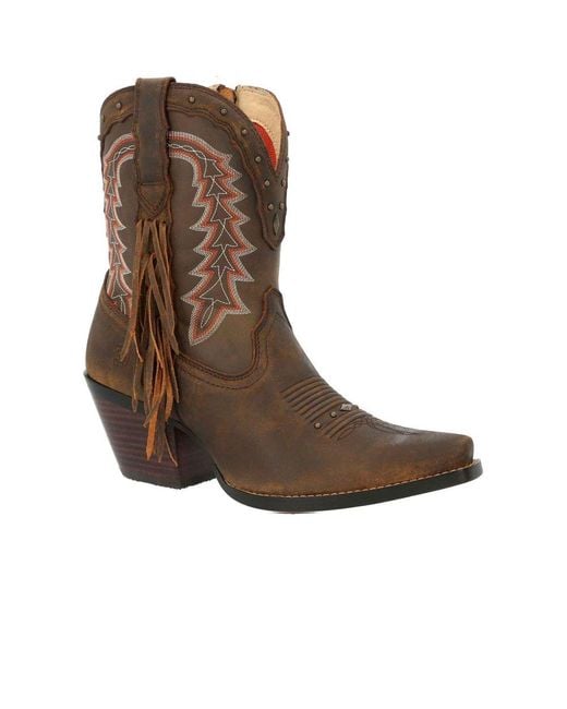 Durango Brown Crush Western Ankle Boots