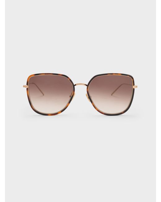 Charles & Keith Natural Lisbeth Tortoiseshell Butterfly Sunglasses