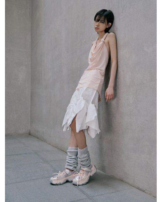 Charles & Keith White Gaskell Metallic Mesh Mary Jane Sneakers