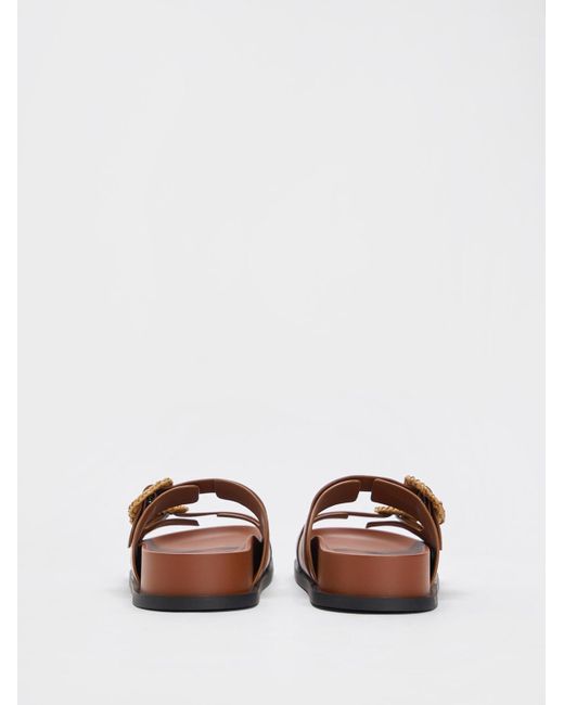 Charles & Keith Brown Woven-buckle Double-strap Sandals