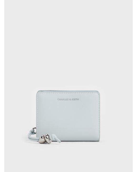Charles & Keith White Augustine Zip-Around Small Wallet