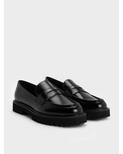 Charles & Keith Black Kaiya Penny Loafers