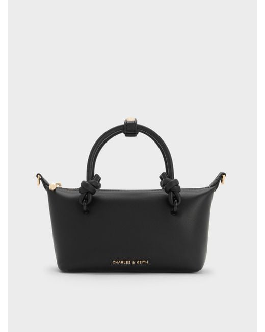Charles & Keith Black Sammie Knotted-Handle Tote Bag