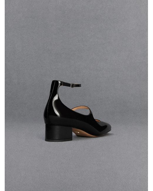 Charles & Keith Gray Claire Leather Mary Jane Pumps