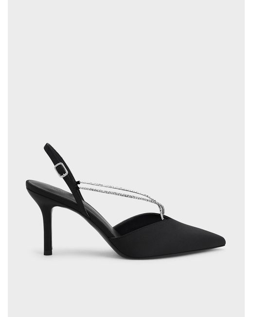 Charles & Keith Adel Recycled Polyester Gem-strap Slingback Pumps