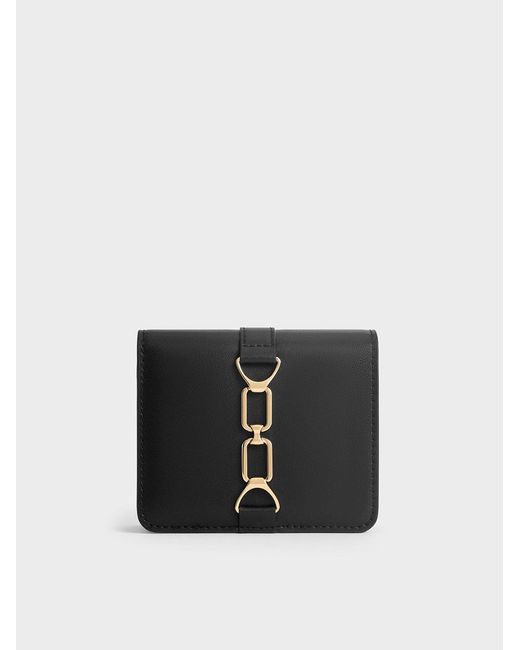 Charles & Keith Black Agatha Chain-accent Card Holder