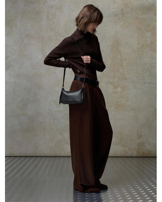 Charles & Keith Black Mini Calla Shoulder Bag