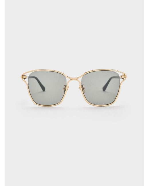 Charles & Keith Gray Recycled Acetate Sculptural-knot Butterfly Sunglasses