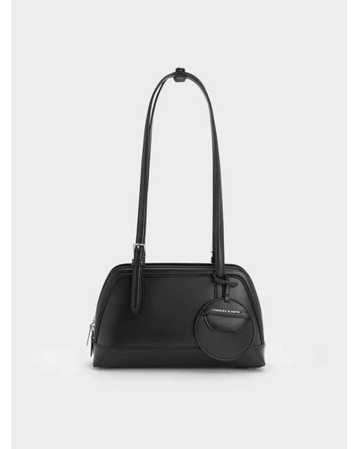 Charles & Keith White Enola Elongated-Handle Bag
