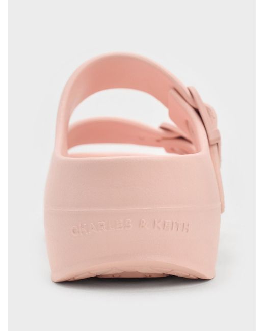 Charles & Keith Pink Bunsy Double-strap Sports Sandals