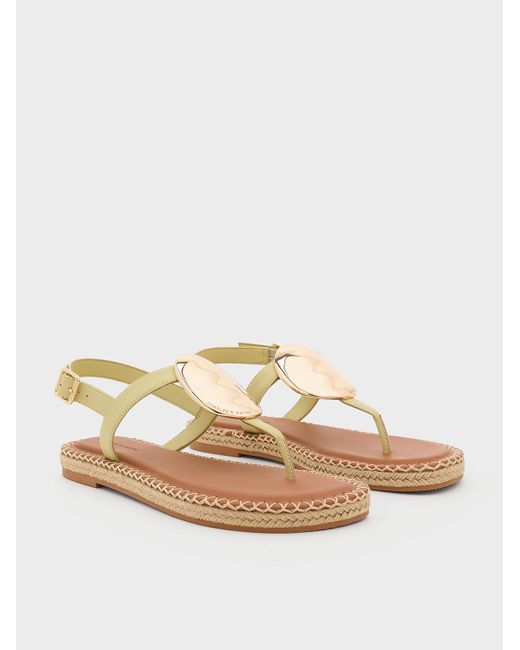 Charles & Keith Multicolor Metallic Oval Espadrille Sandals
