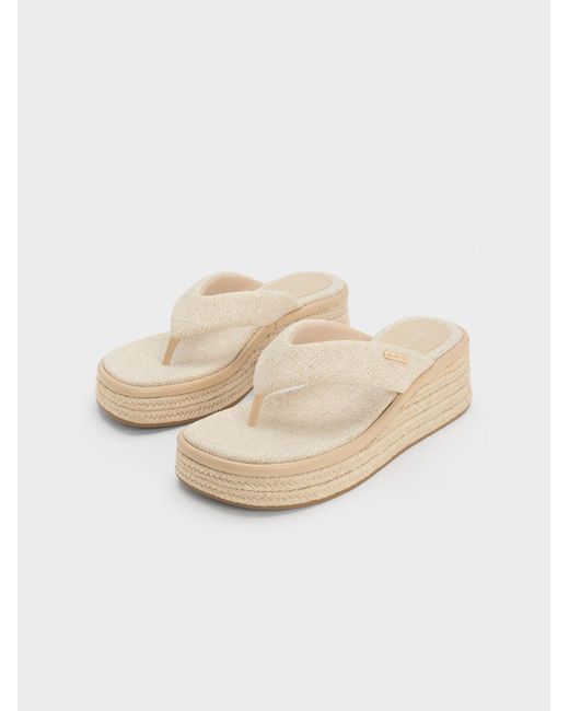 Charles & Keith Women's Buckled Espadrille Wedges