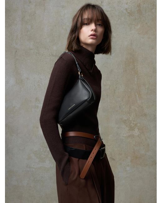 Charles & Keith Black Mini Calla Shoulder Bag
