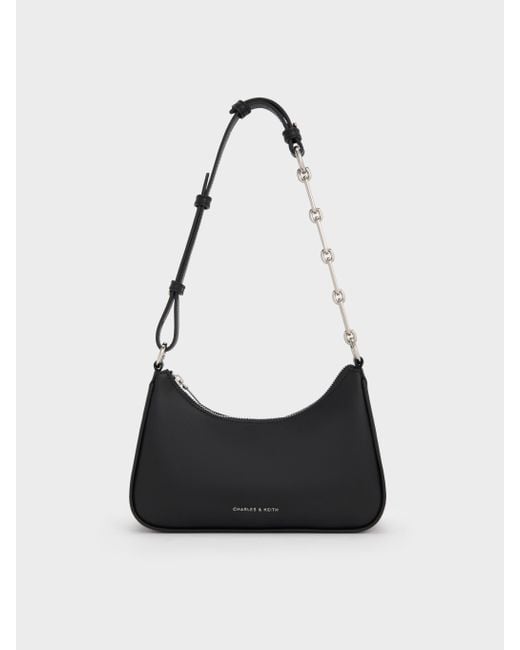 Charles & Keith White Lane Chain-Link Shoulder Bag