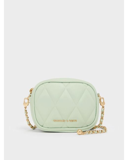 Charles & Keith Green Arwen Quilted Mini Bag