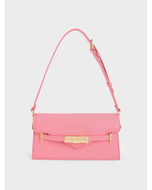 Charles & Keith Mini Sabrina Envelope Shoulder Bag in Pink Lyst