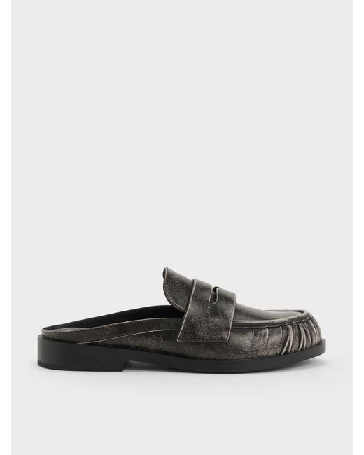 Charles & Keith White Dylan Penny Loafer Mules