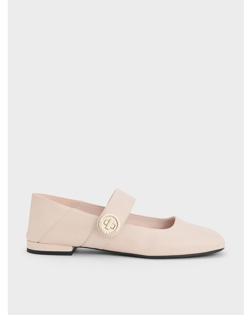 Charles & Keith Natural Yara Mary Jane Flats