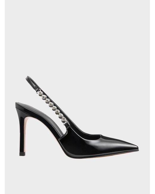 Charles & Keith Multicolor Flores Patent Gem-Strap Slingback Pumps