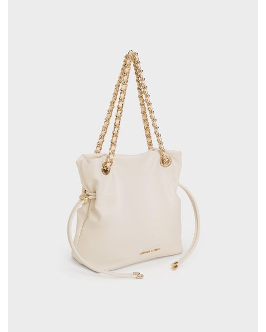 Charles & Keith Natural Sac Bandoulière À Double Poignée Et Lanière Tressée Arya