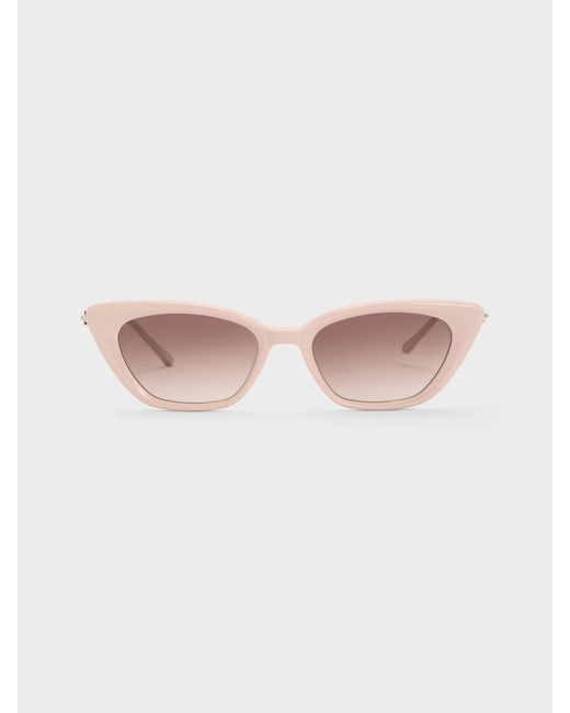 Charles & Keith Pink Adalyn Cat-Eye Sunglasses