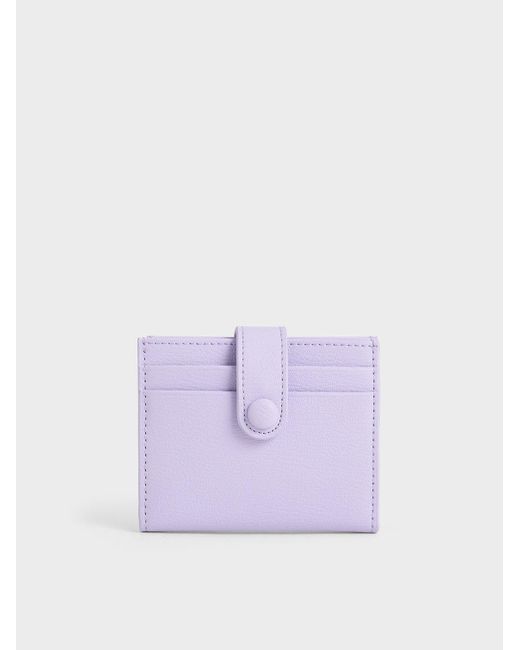 Charles & Keith Purple Snap Button Card Holder
