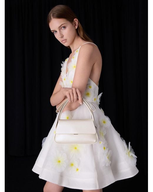 Charles & Keith Natural Leather Bow Top-handle Bag