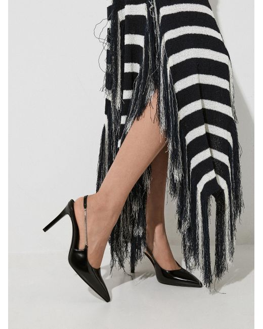 Charles & Keith Multicolor Chain-Strap Pointed-Toe Slingback Pumps