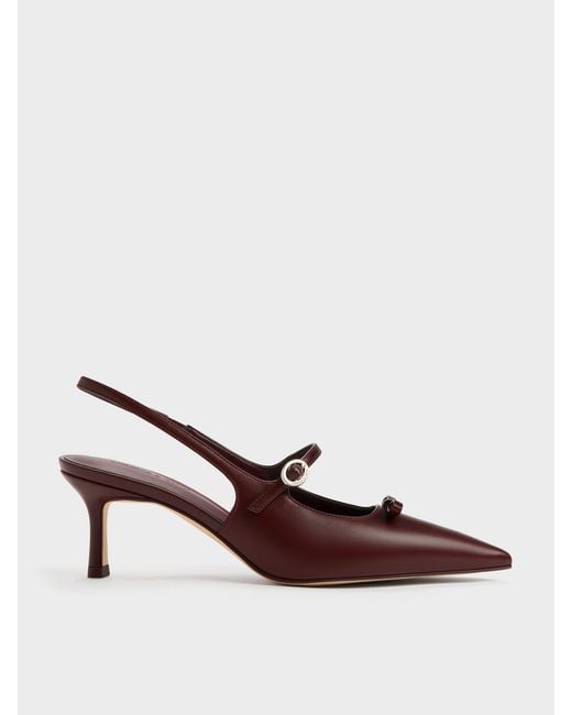 Charles & Keith Brown Sonali Bow Slingback Pumps
