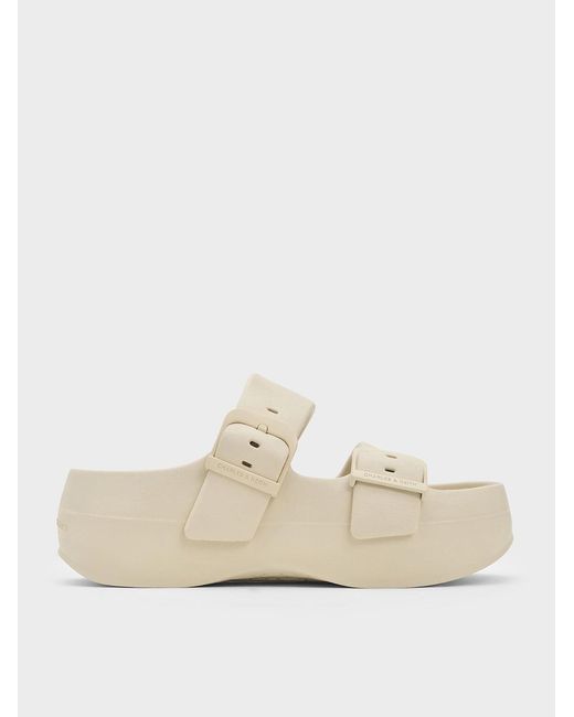 Charles & Keith Natural Bunsy Double-strap Sports Sandals
