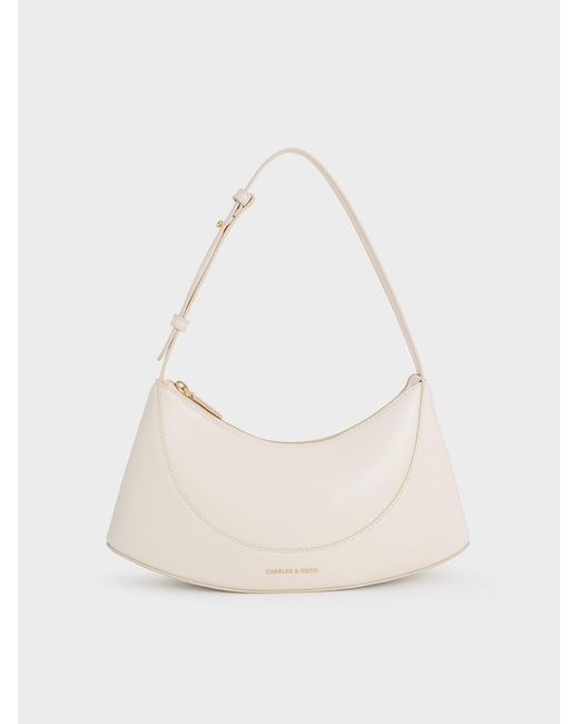Charles & Keith White Sigrid Shoulder Bag