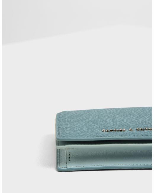 Charles & Keith Classic Snap Button Wallet in Teal (Blue) Lyst
