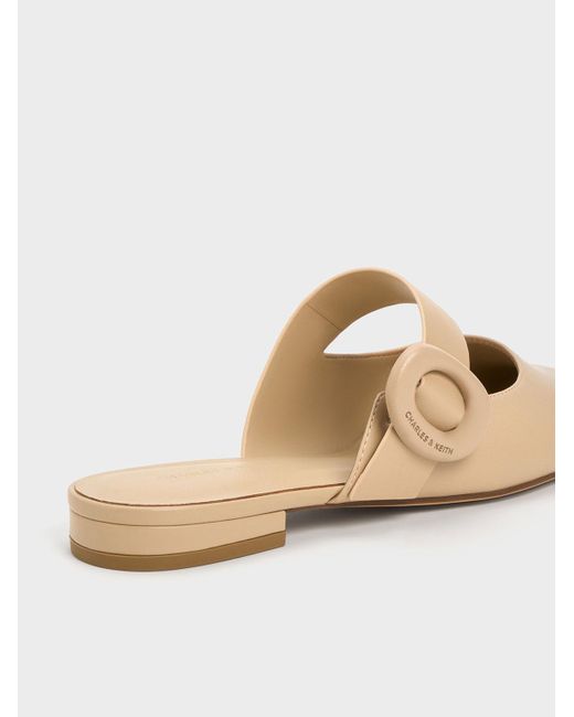 Beige shop flat mules