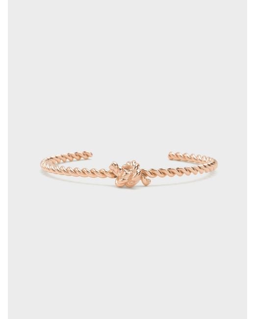 Charles & Keith White Sable Rope-Knot Cuff Bangle