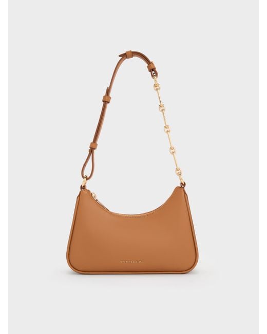 Charles & Keith White Lane Chain-Strap Shoulder Bag
