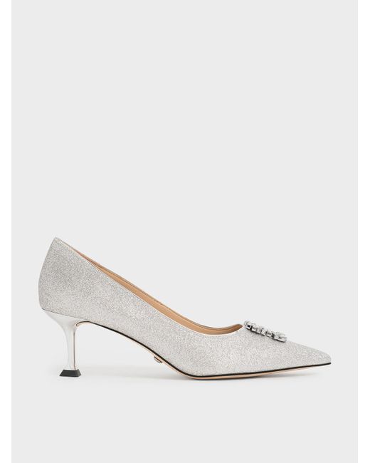 Charles & Keith Wedding Collection: Glitter Gem-embellished Pumps in ...