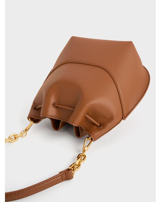 Charles & Keith Brown Cassiopeia Bucket Bag