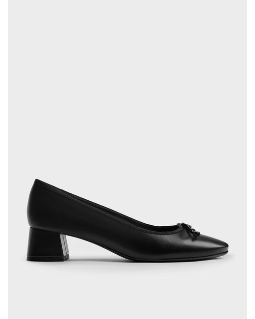 Charles & Keith Black Bow Ballet Pumps