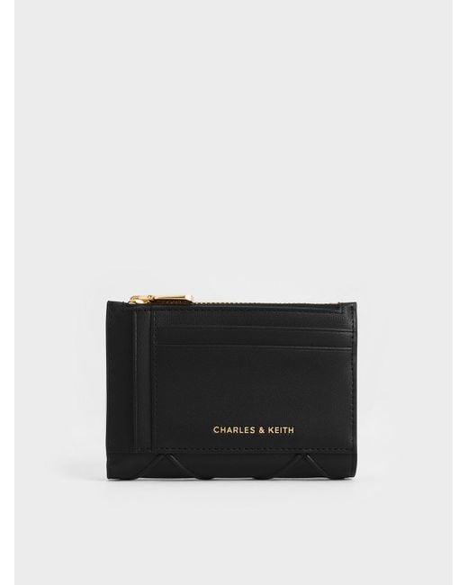 Charles & Keith Black Eleni Quilted Wallet
