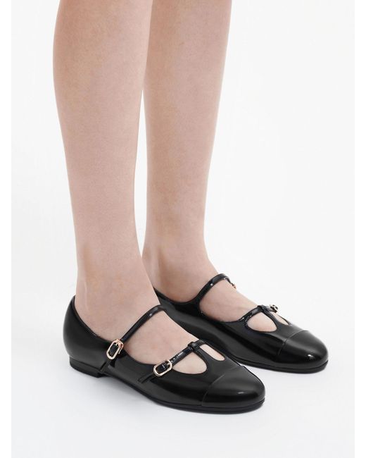 Charles & Keith Black Double-strap T-bar Mary Janes